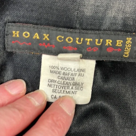 ***sold****Haux Couture Maroon Wool Retro Coat - Picture 6 of 8